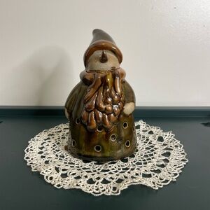 Ceramic Pottery Snowman Tealight Candle Holder